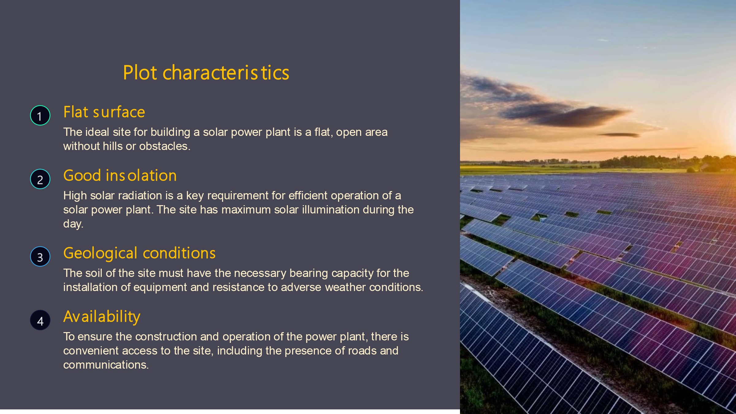 Solar power plant construction project